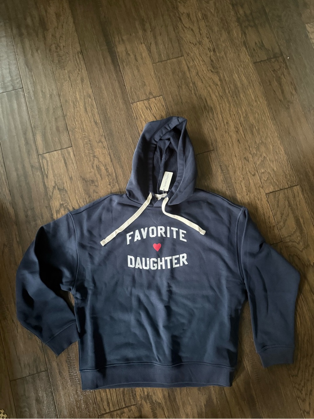 Favorite Daughter Navy Hoodie with Heart Logo